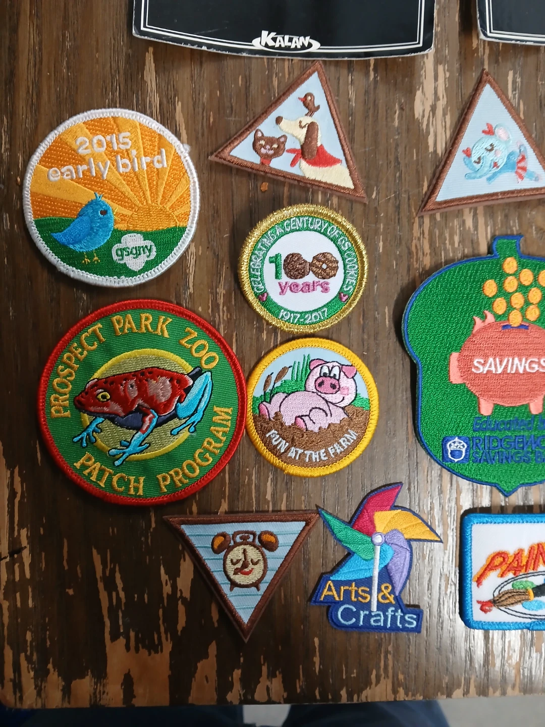 NEW 25 Assorted Girl Scout Patches + tin box. 🧡New. - photo 5