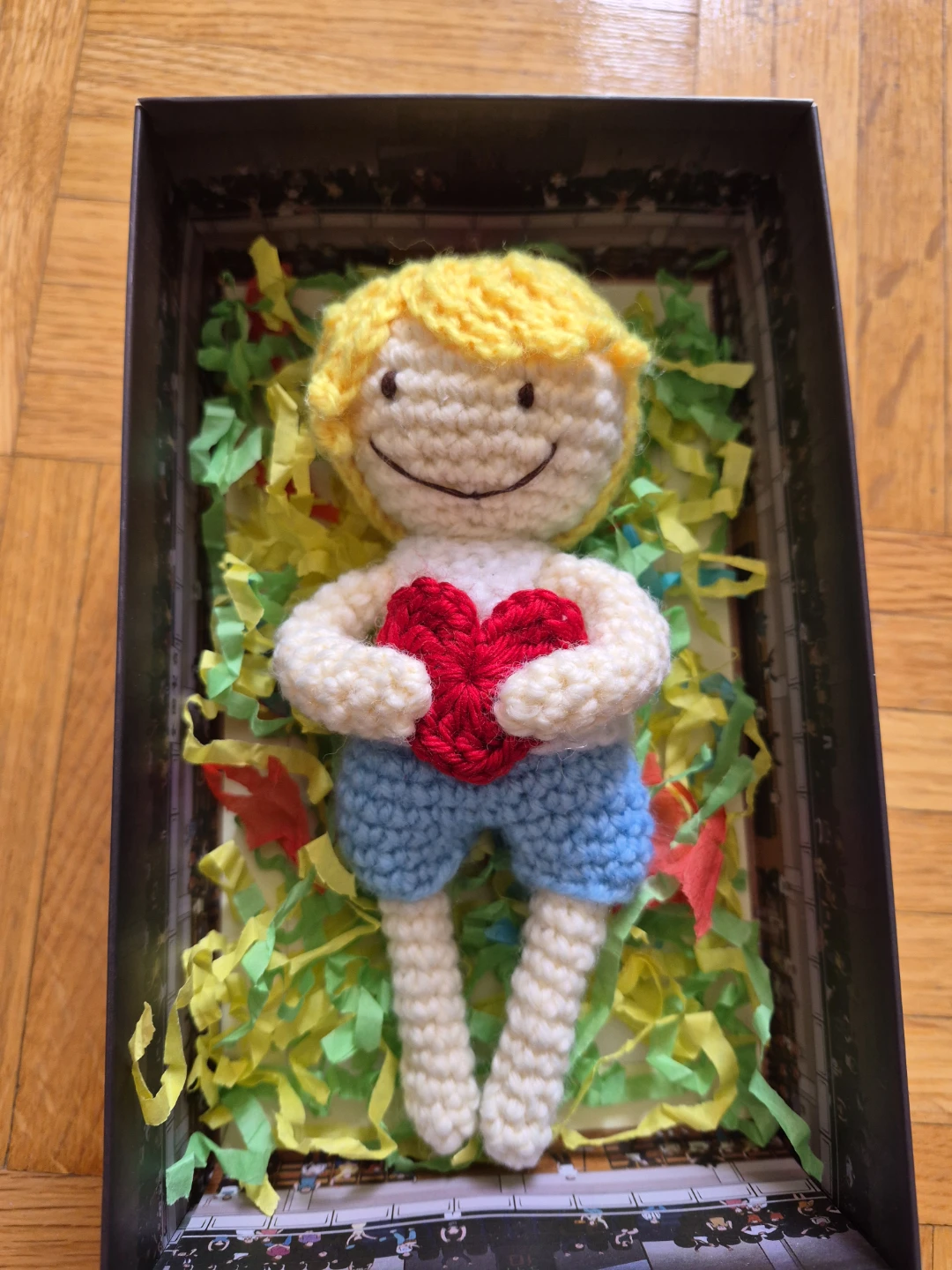 Handmade Crocheted boy with Heart - photo 3