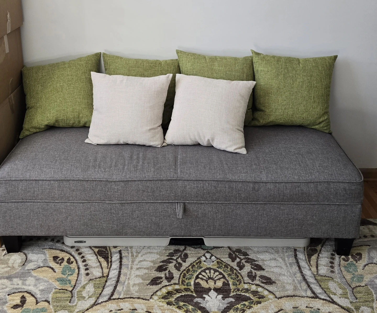 Grey Sectional Sofa right hand Chaise and lg. Storage ottoman - photo 2