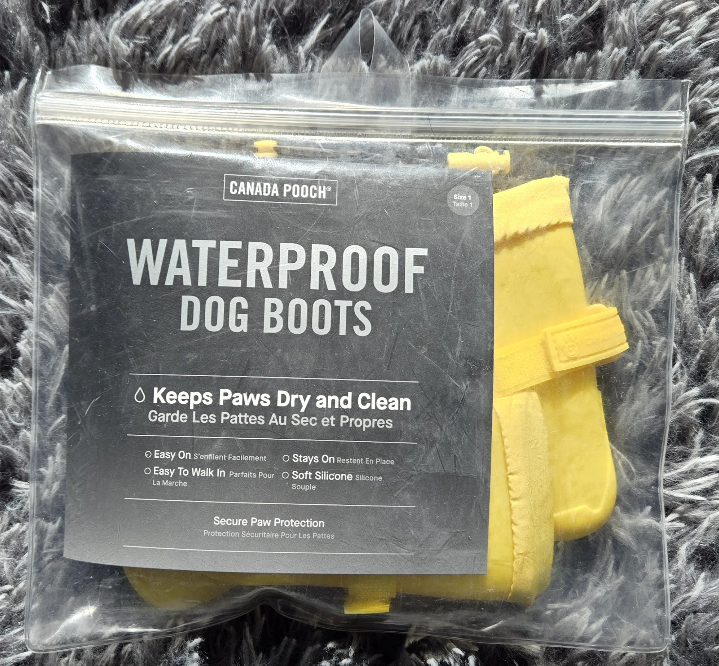 Canada Pooch Waterproof Dog Boots Size 1 Yellow