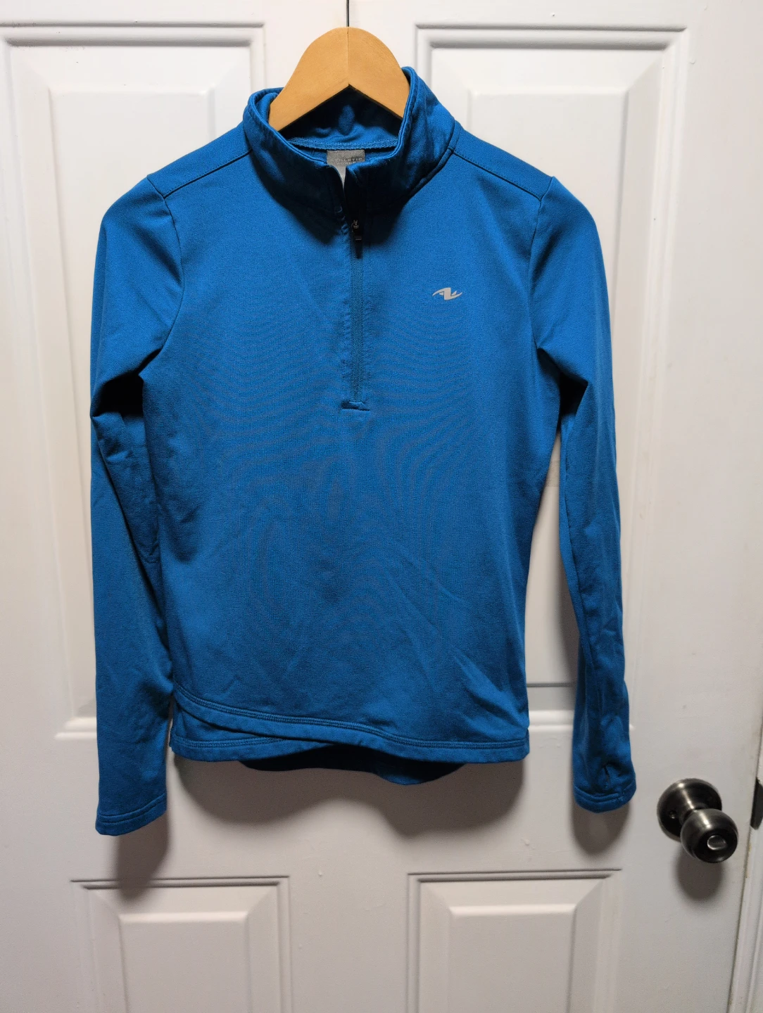 Athletic Works Blue Half-Zip Athletic Top with Thumbholes