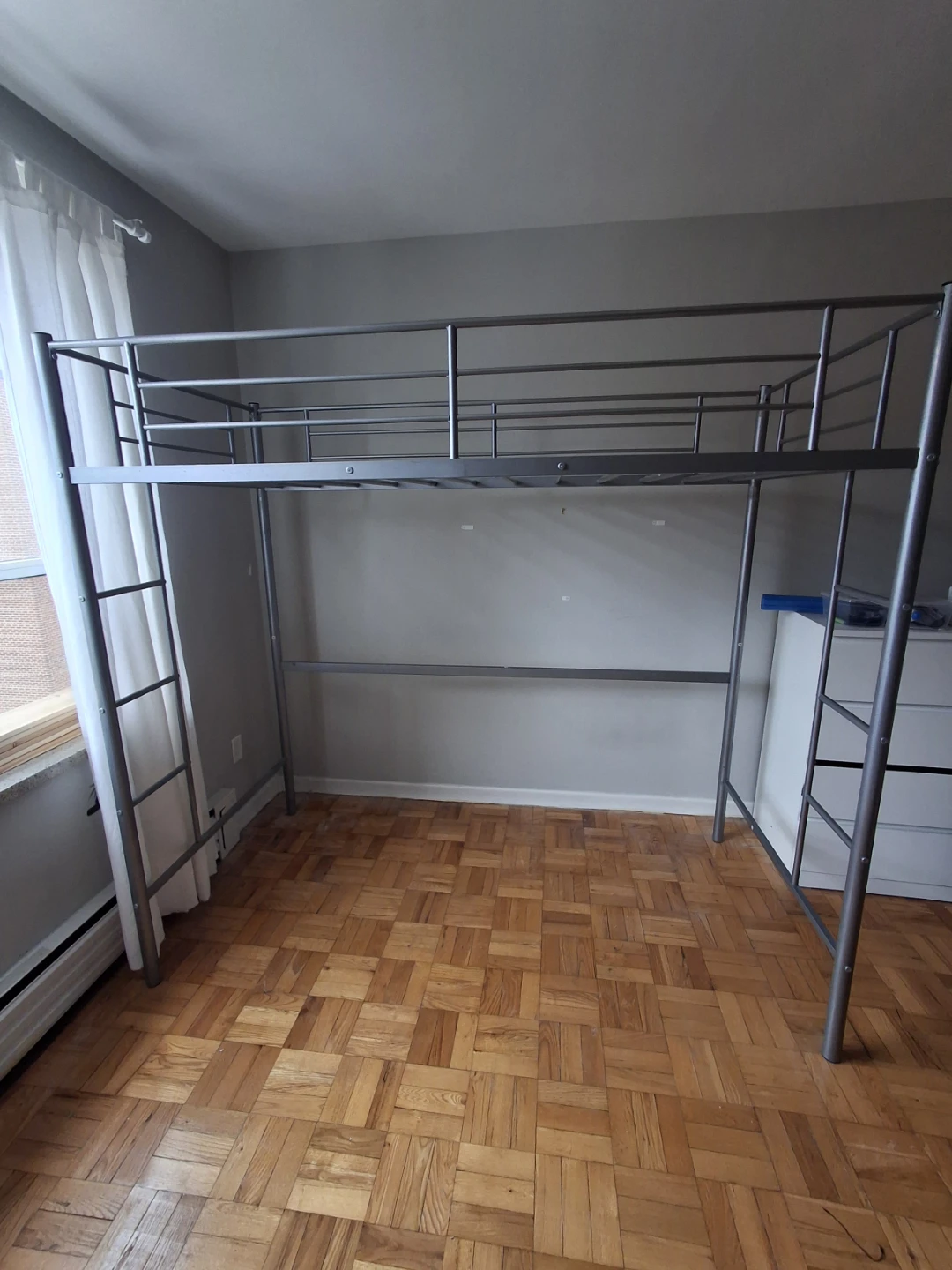 Grey Metal Loft Bed