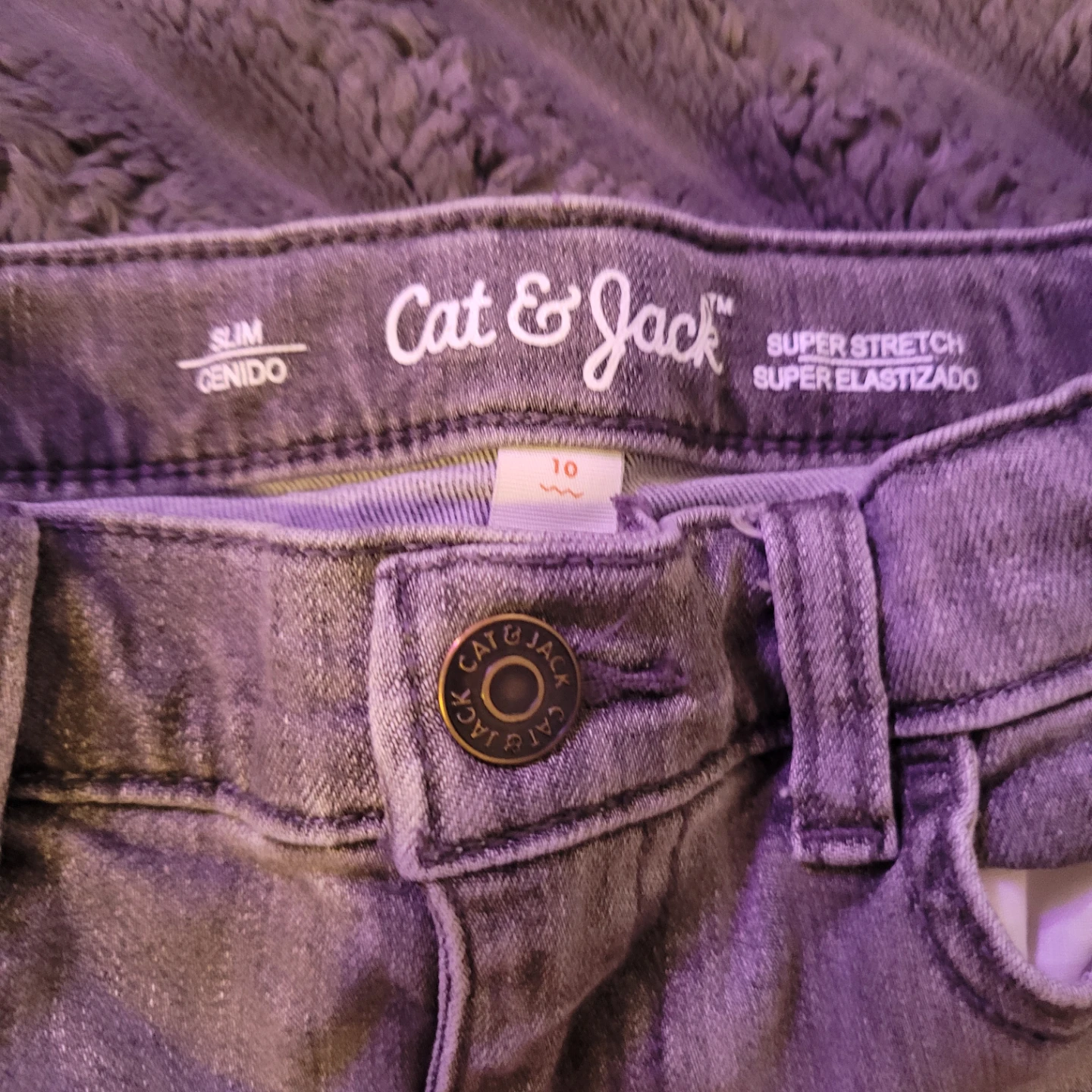 Kids Cat & Jack Grey Super Stretch Jeans Size 10