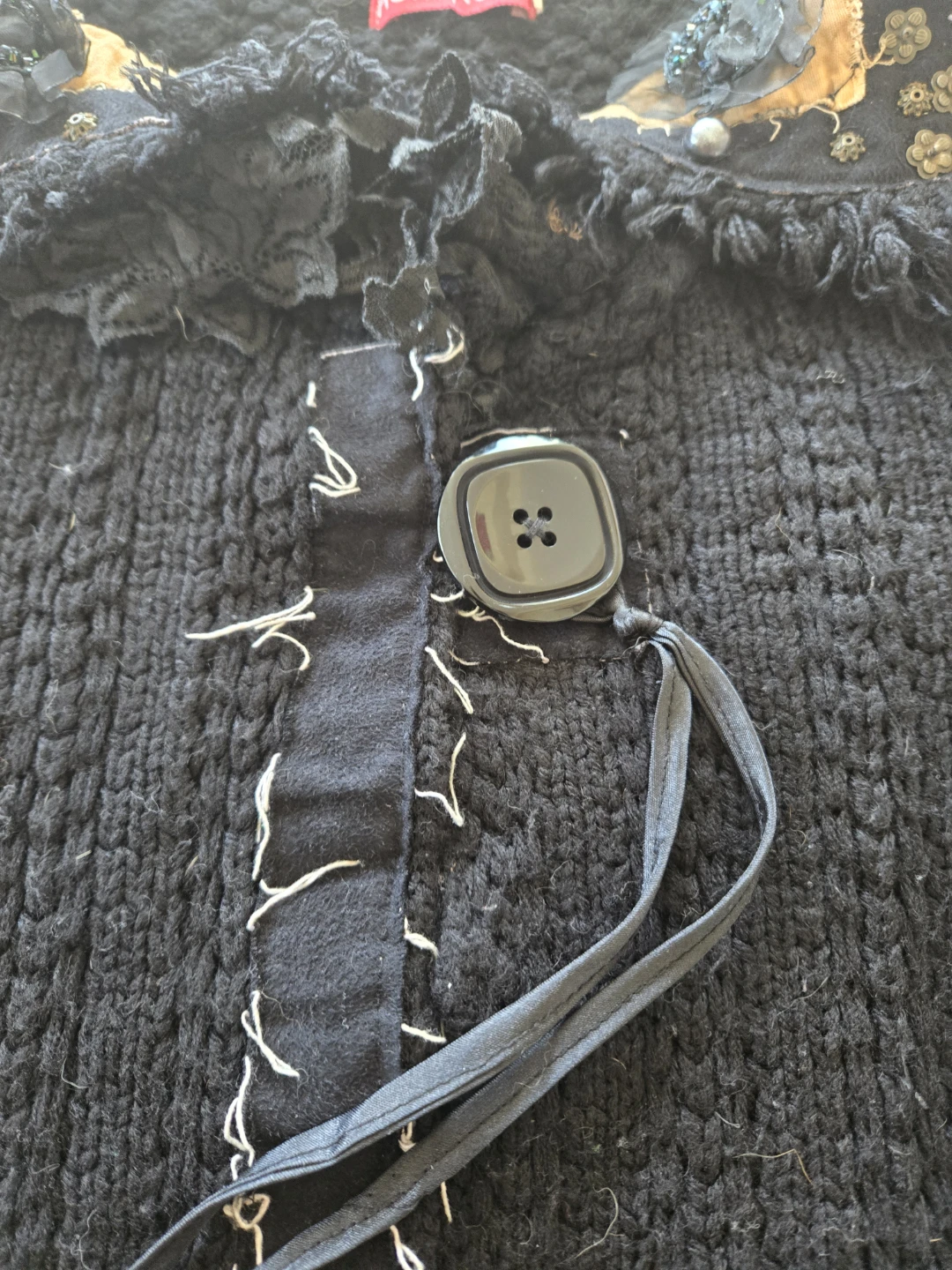 Hongrong Black Embellished Knit Long Cardigan - photo 4