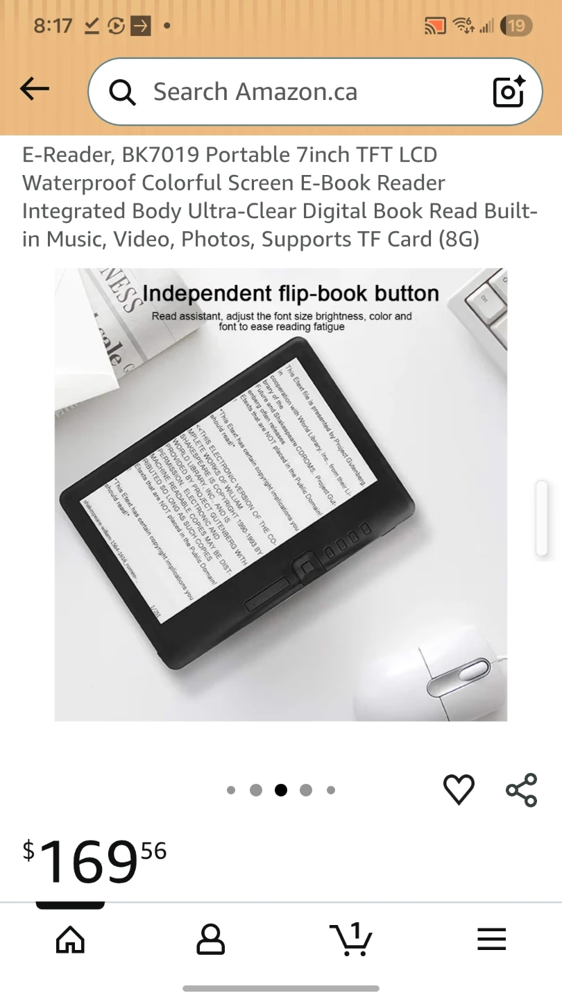 E-Reader BK7019 Portable 7-inch E-Book Reader