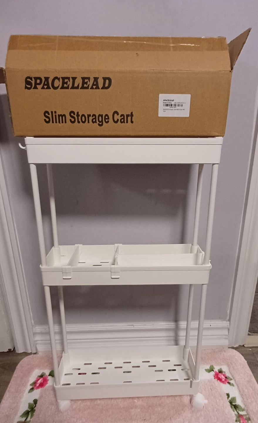 SPACELEAD Slim Storage Cart - White