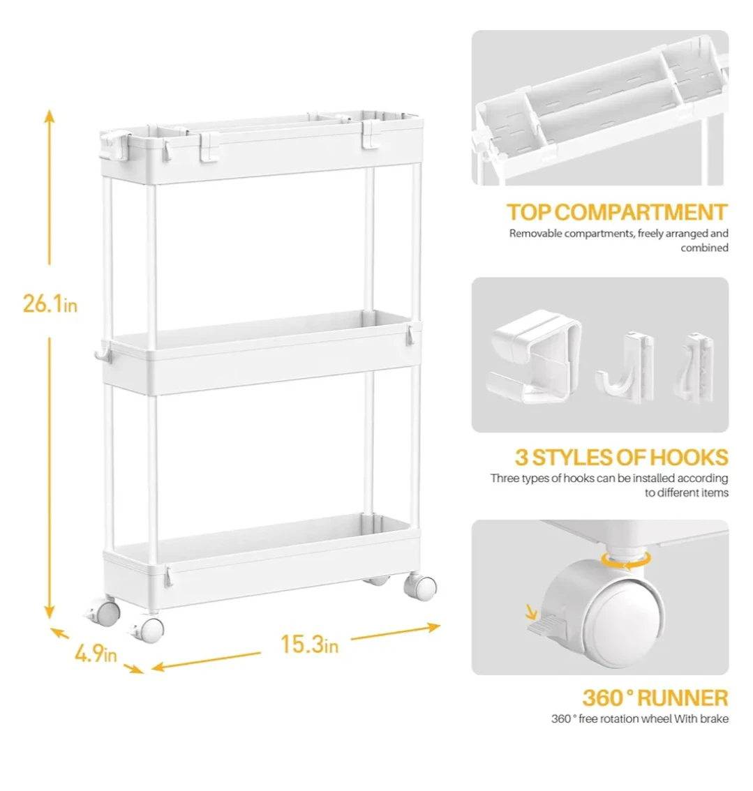 SPACELEAD Slim Storage Cart - White - photo 4