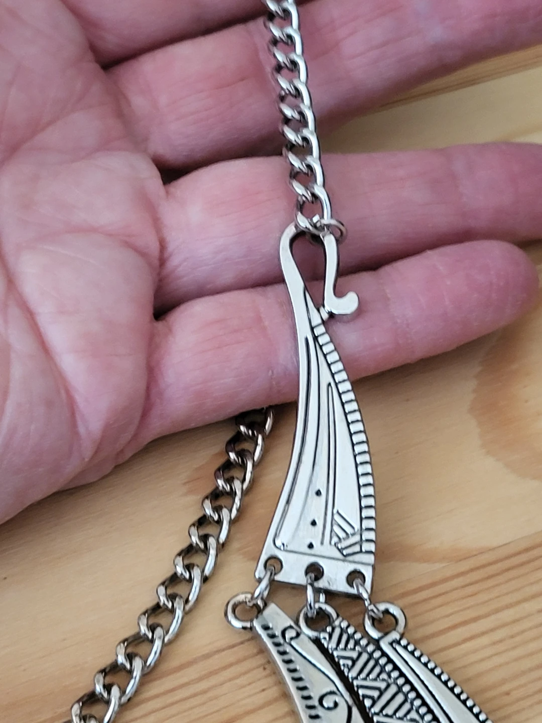 Silver Tone Tribal Statement Necklace - photo 5