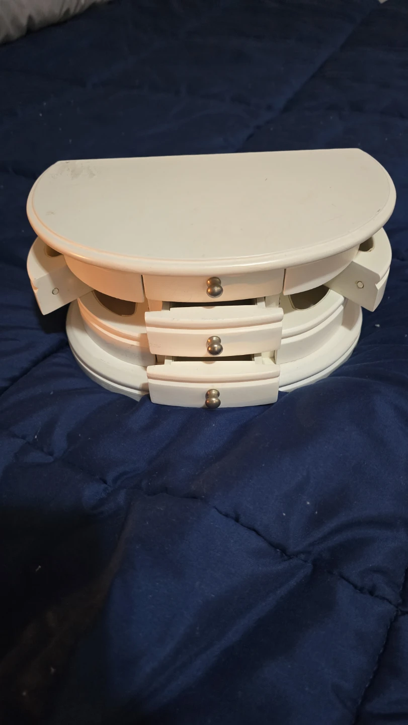 White Jewelry Box with Drawers