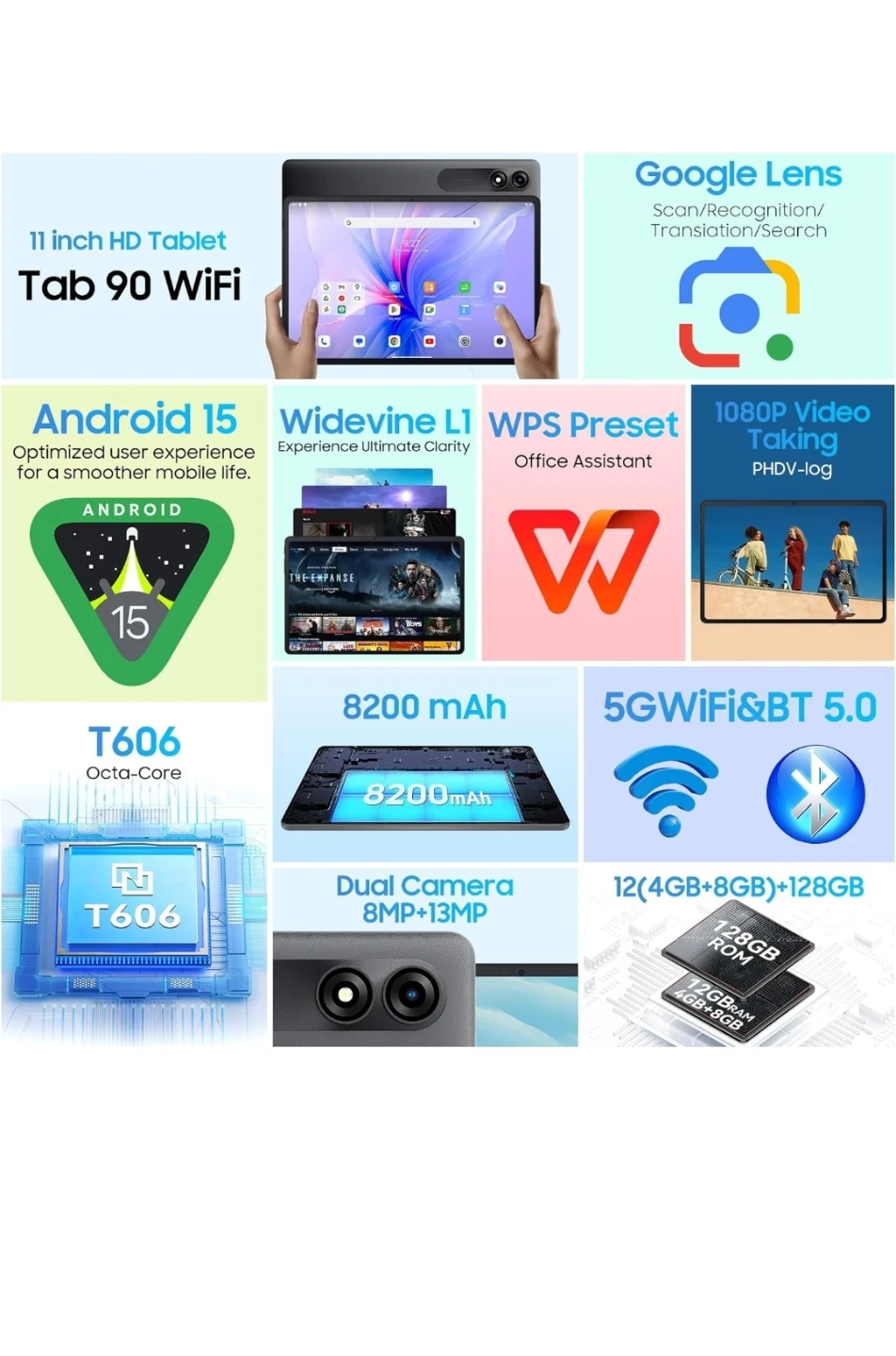 11-inch Tab 90 WiFi Tablet - 12GB RAM + 128GB Storage - photo 2