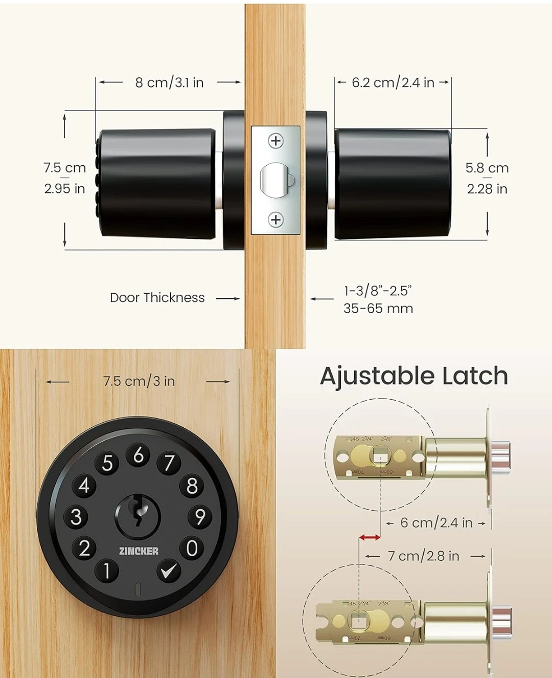 Zincker Smart Door Lock with Keypad - photo 2