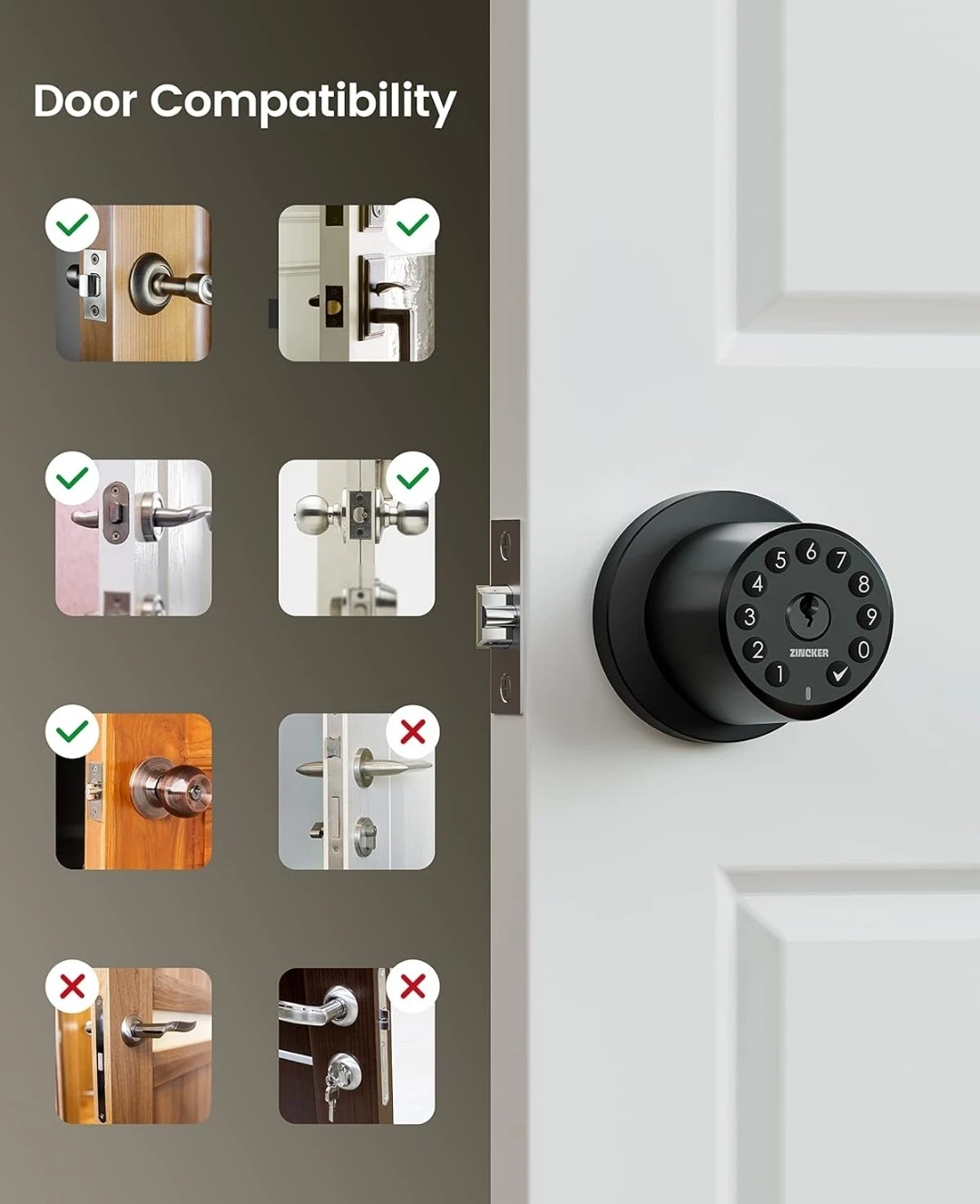 Zincker Smart Door Lock with Keypad - photo 5