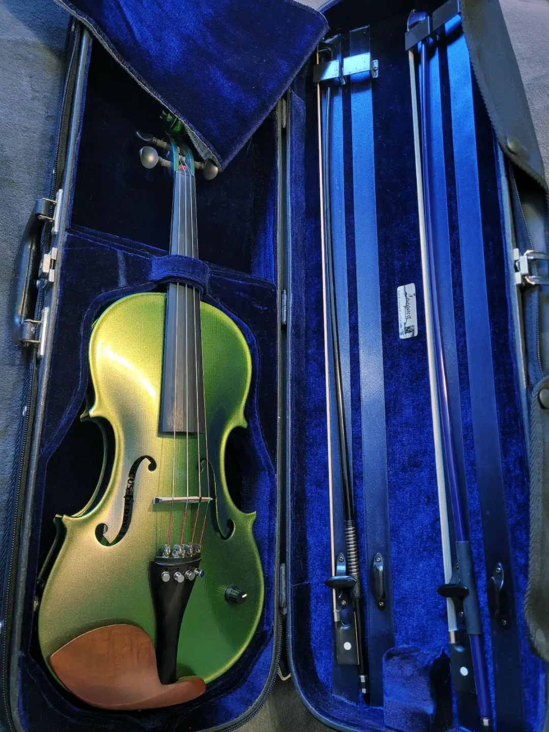 Electric Acoustic 4/4 Violin w/ Bow & Case - photo 2
