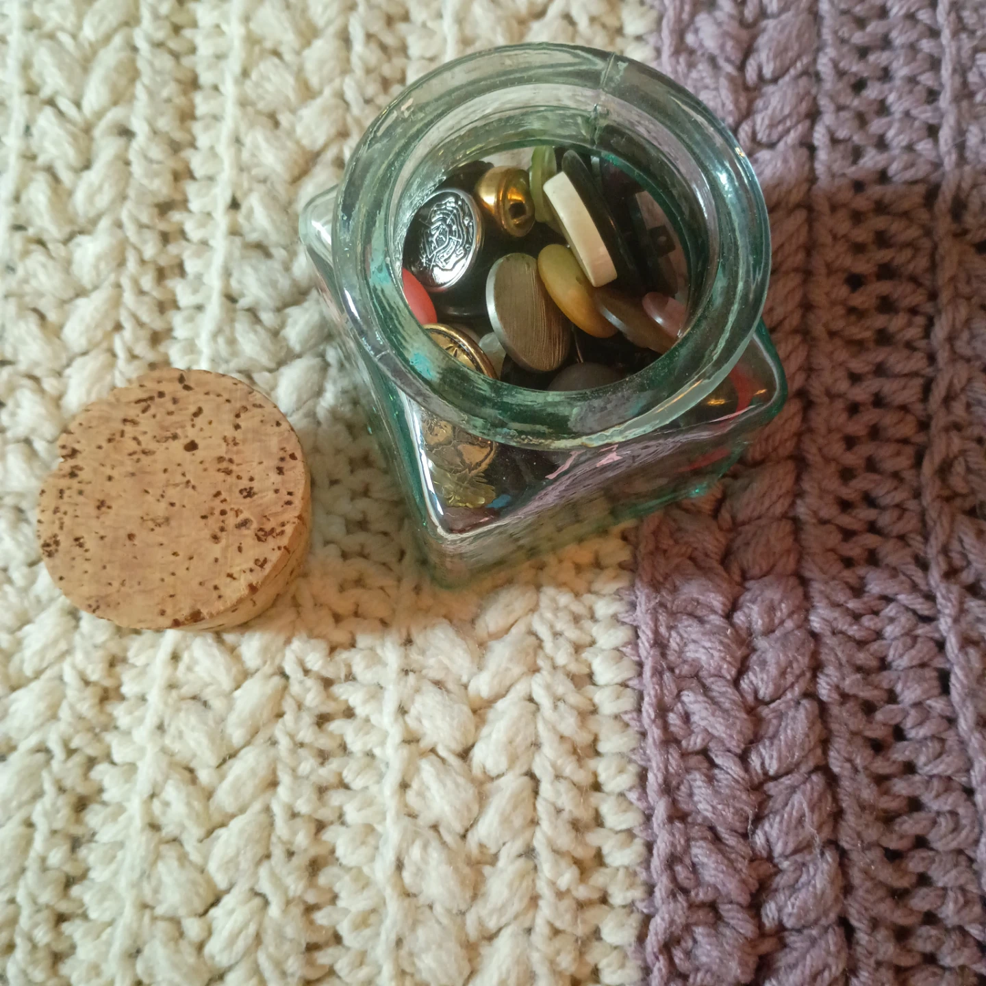 Assorted Vintage Buttons in Glass Jar