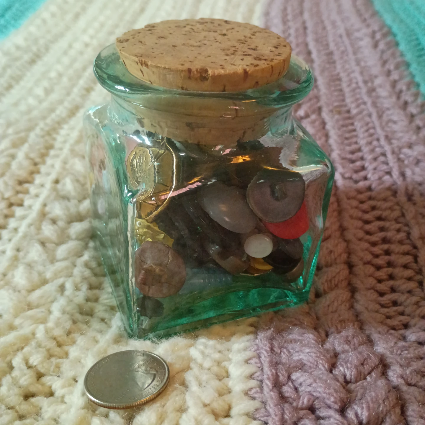 Assorted Vintage Buttons in Glass Jar - photo 2