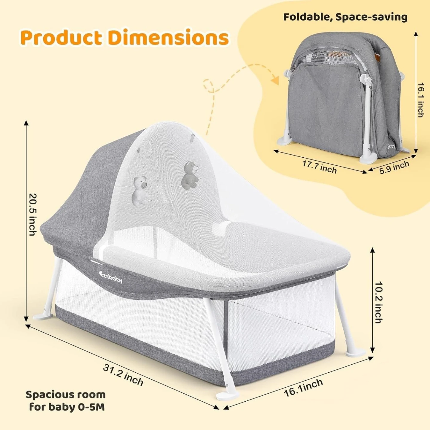 Ezbaby Baby Bed BN002 Portable Bassinet