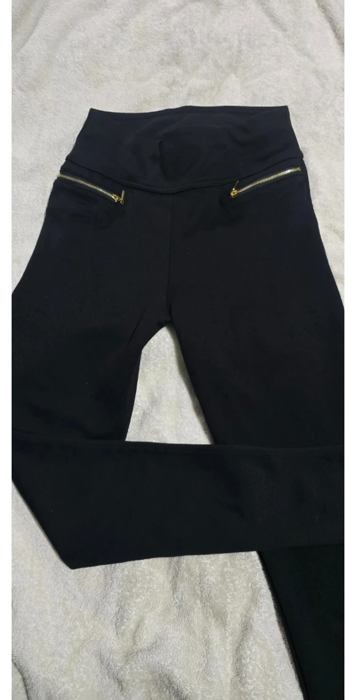 Black Streetwear Society Zipper Detail Leggings - Size Medium - photo 3