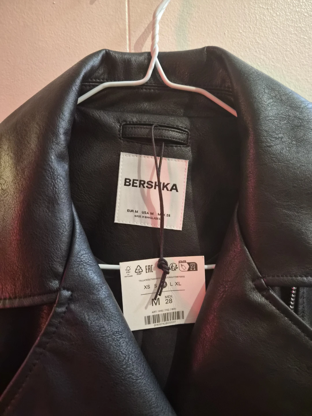 Bershka Black Faux Leather Biker Jacket - photo 2
