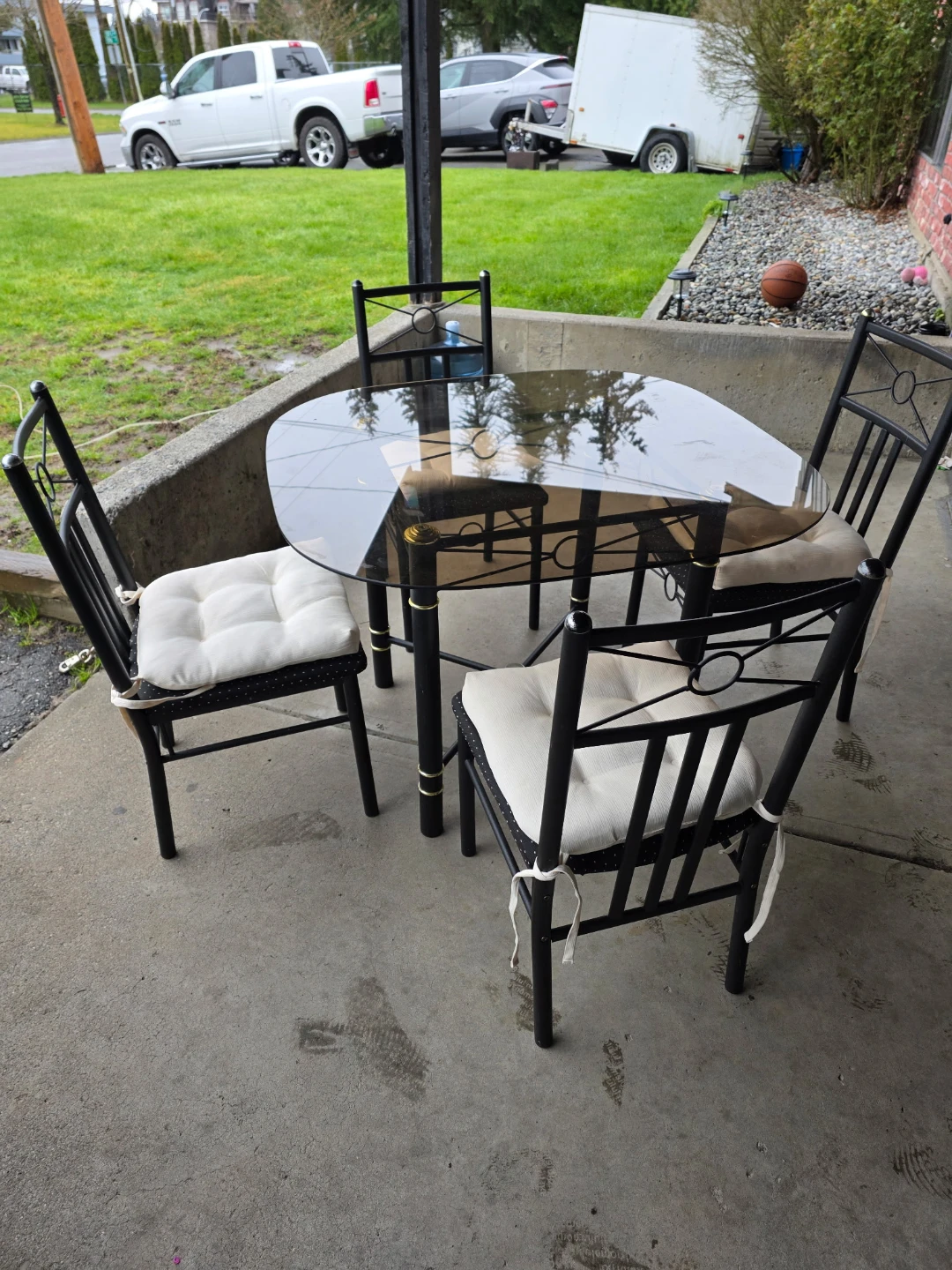 Glass Top Dining Set with 4 Chairs - photo 3