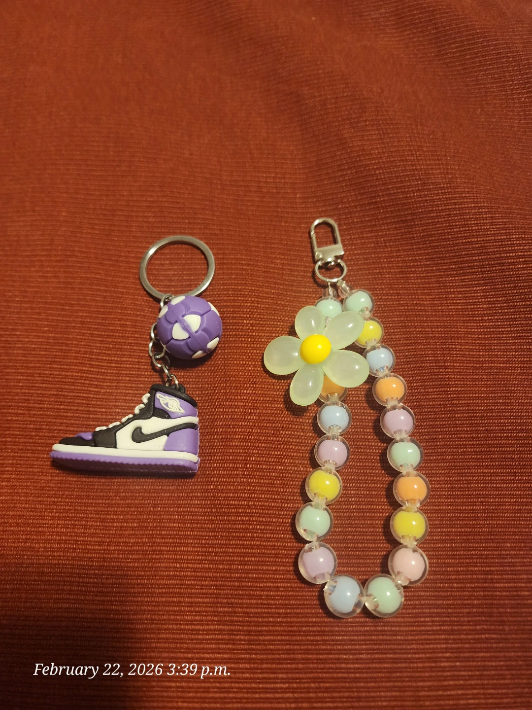 Beaded Keychain with Sneaker and Flower Charms - photo 2