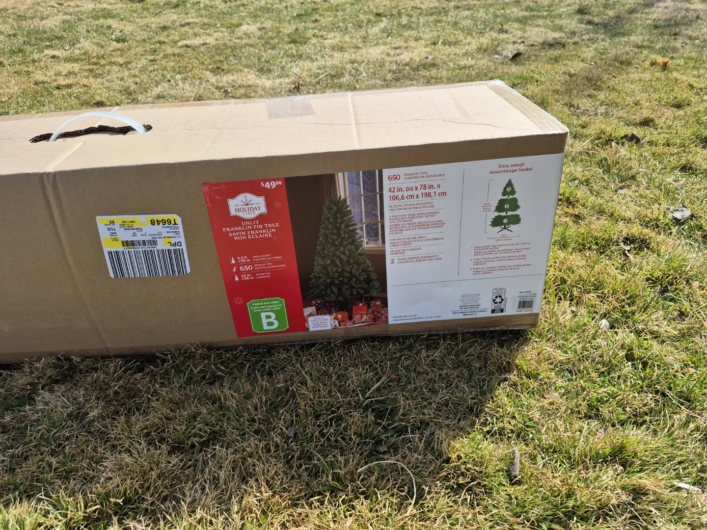 Holiday Time 650 Branch Tips 7ft Artificial Christmas Tree