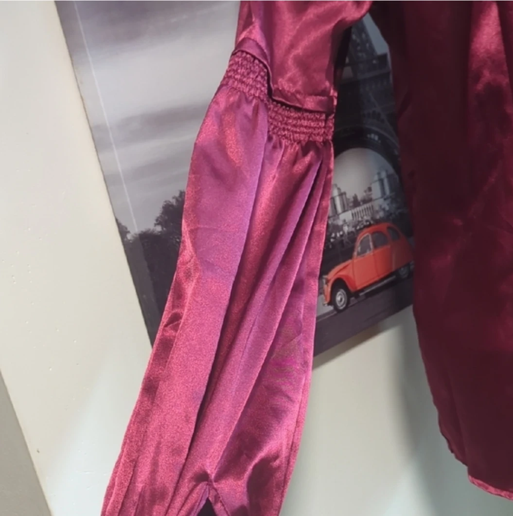 Women's Shiny Burgundy Blouse - photo 5