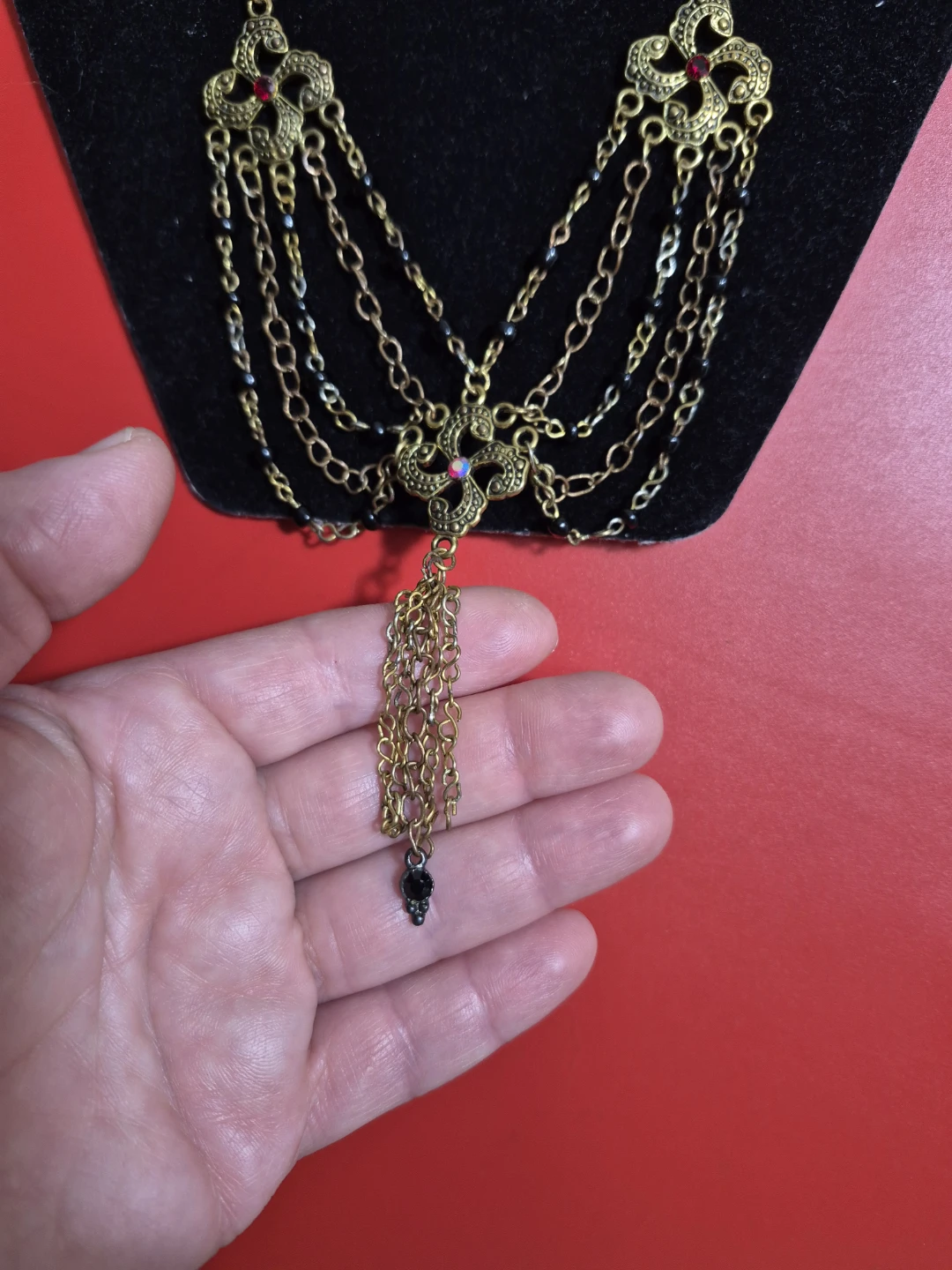 New Statement Necklace with Filigree and Beads