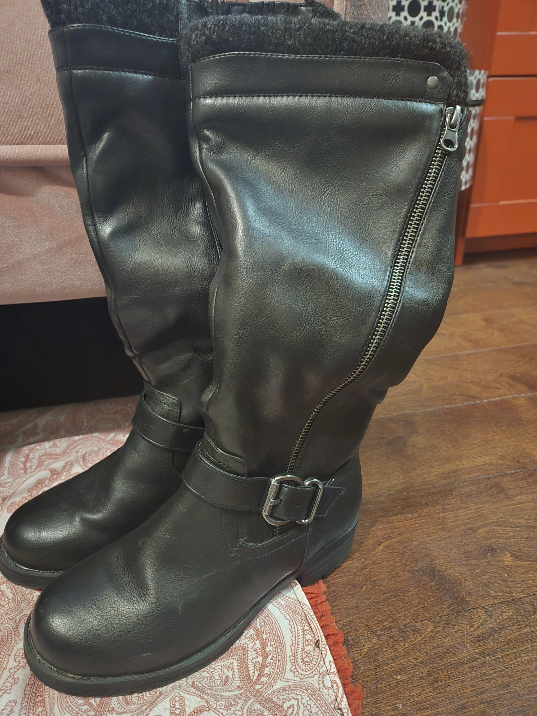 Call It Spring Black Knee-High Boots Size 6