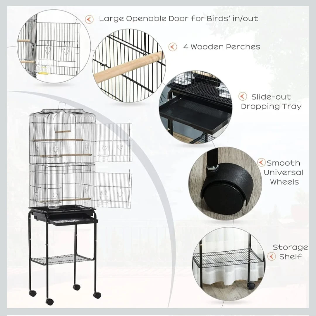 Large Bird Cage with Stand and Accessories for bird lovers