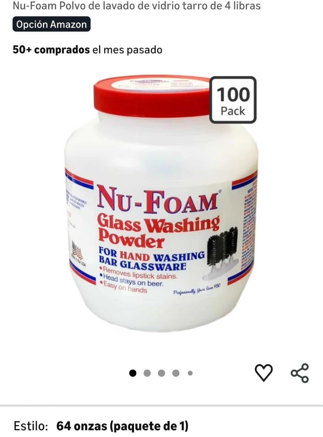 Nu-Foam Glass Washing Powder 4 pounds - photo 2