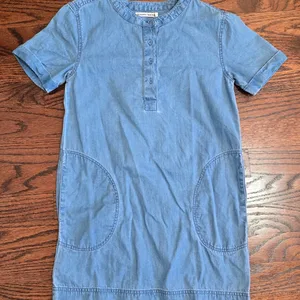 standard grace denim dress Belted Button Up Strapless Denim Straight, Tailored Grace Maxi Dress in Medium Wash, Size XS,