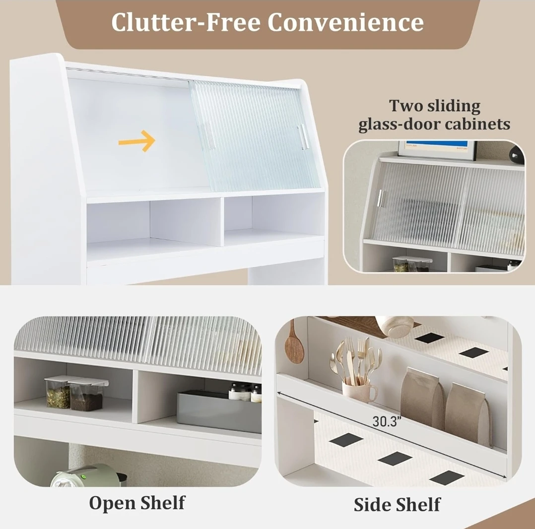 White Expandable Dining Table with Storage Shelves - photo 5
