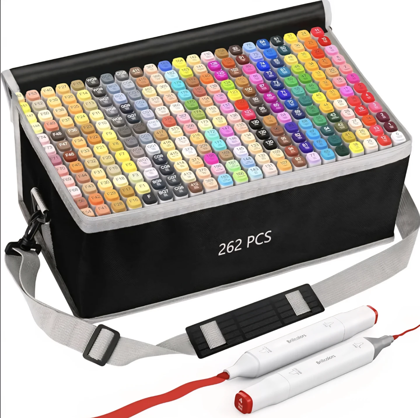 Brillcolors 262 Pieces Marker Set with Carrying Bag