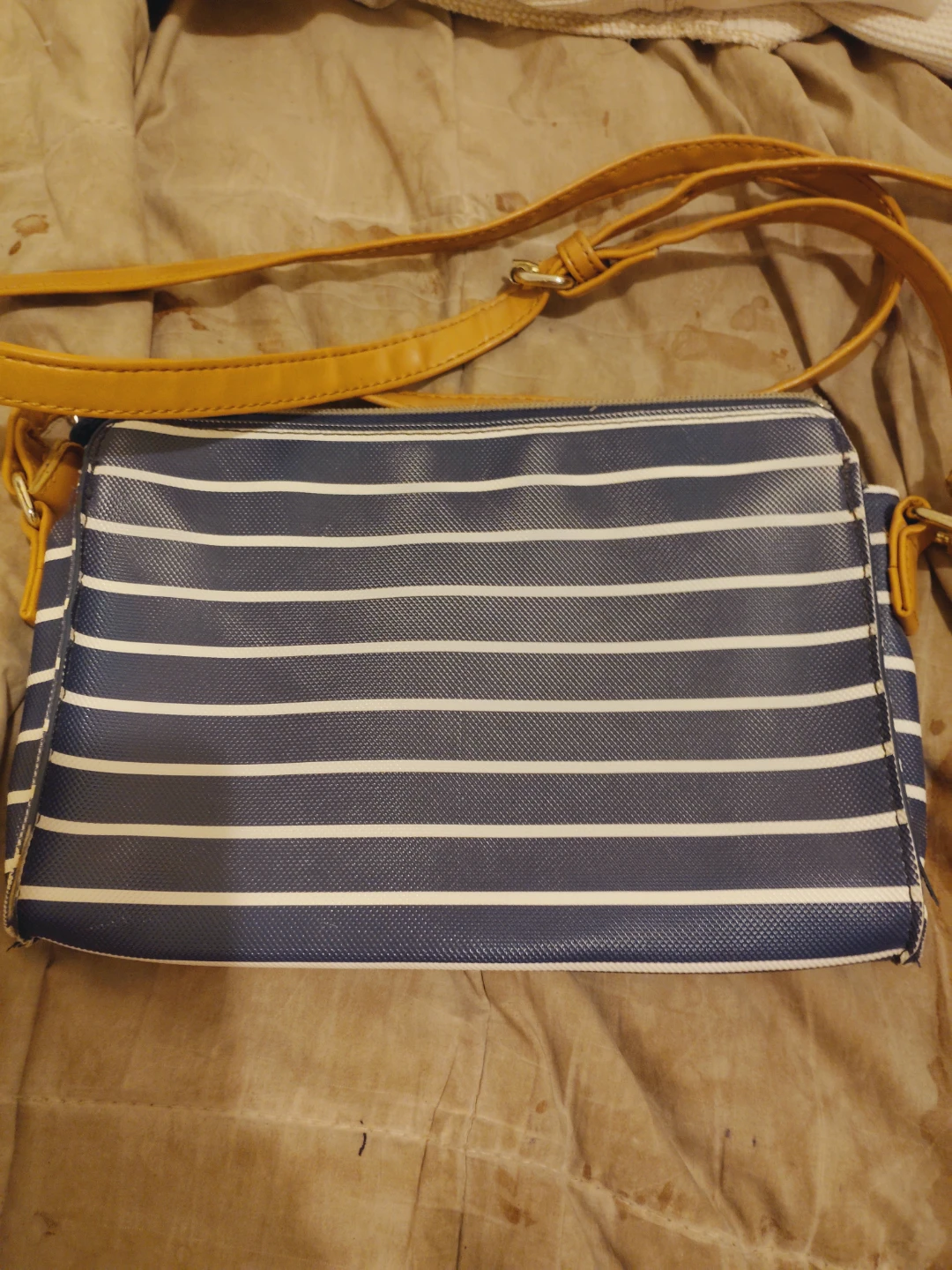 Kenneth Cole Reaction Blue and White Stripe Crossbody Bag - photo 2