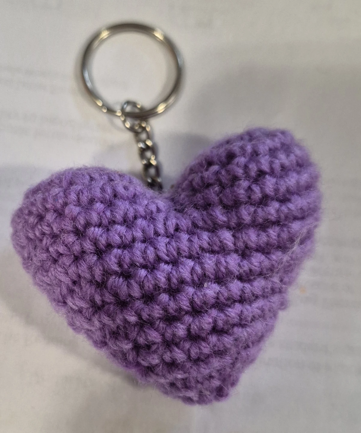 Hand-crocheted Purple Heart Keychain - photo 2