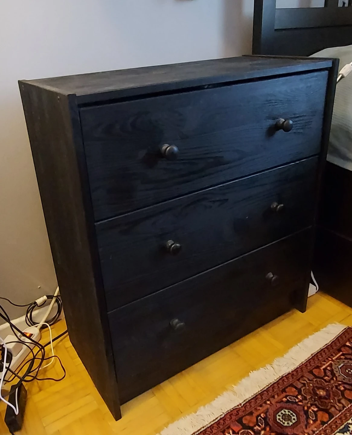 IKEA Black 3-Drawer Dresser - photo 2