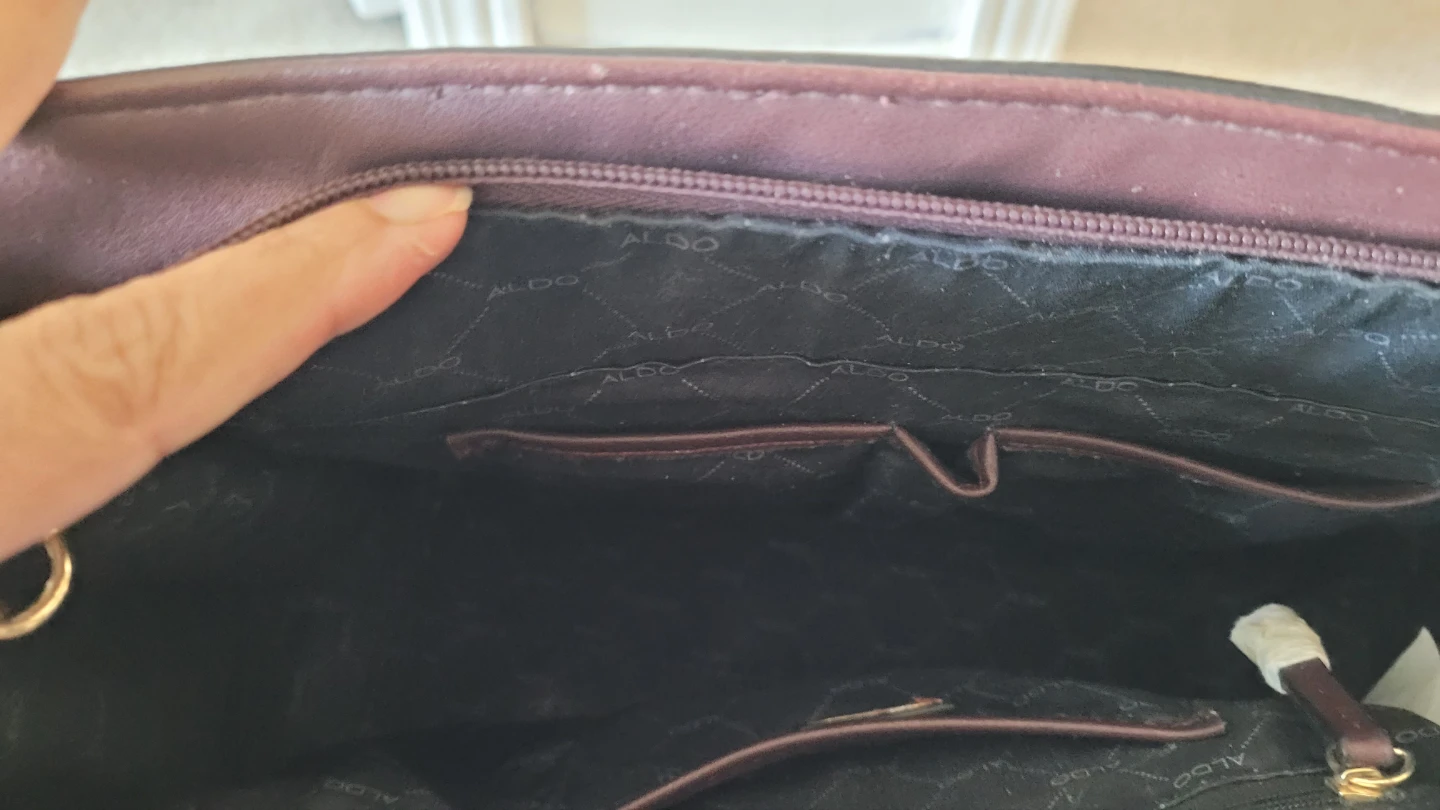 Aldo Plum Textured Tote Bag with Lock Charm - photo 4