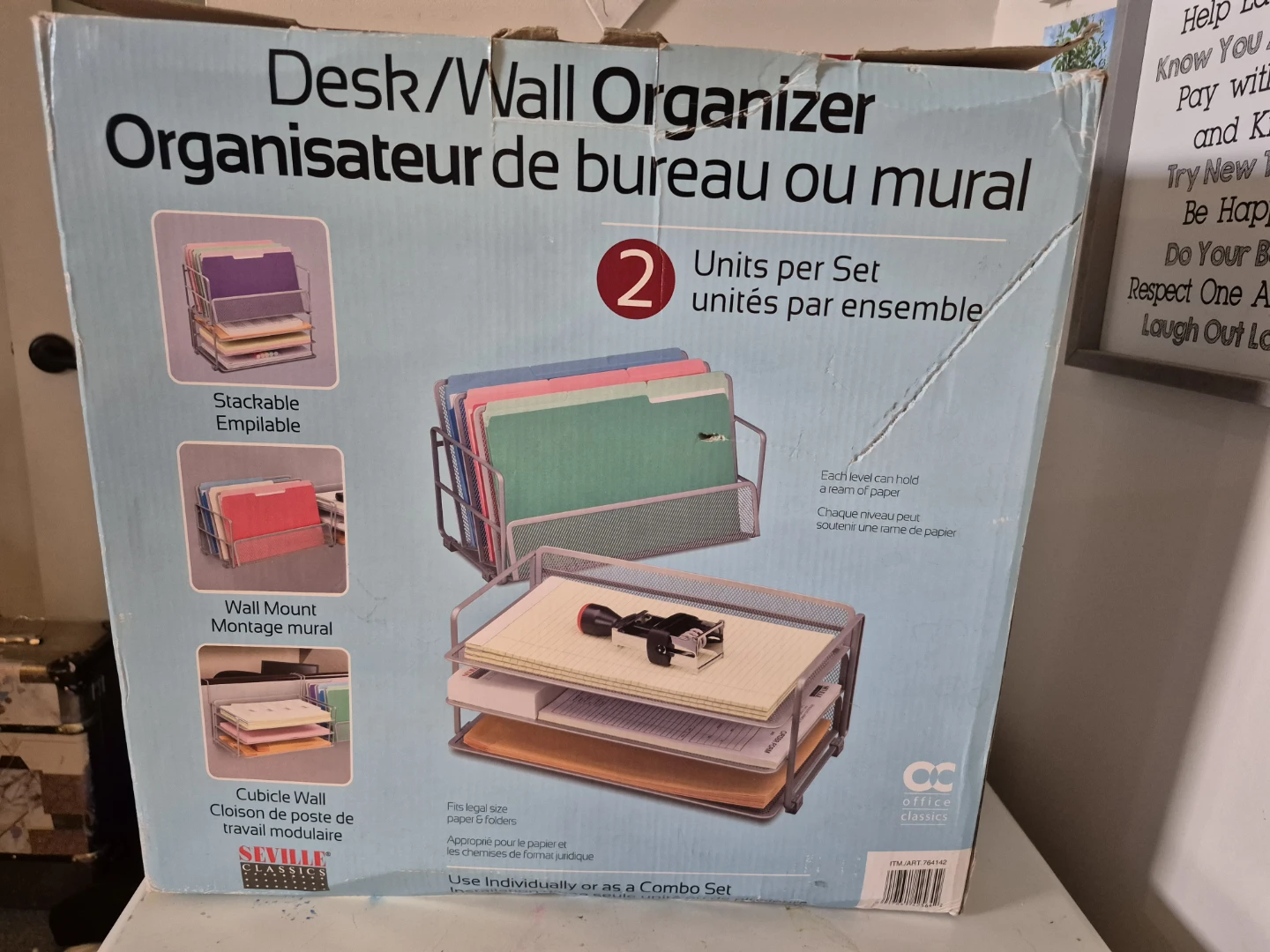 Office Classics Desk/Wall Organizer - 2 Units