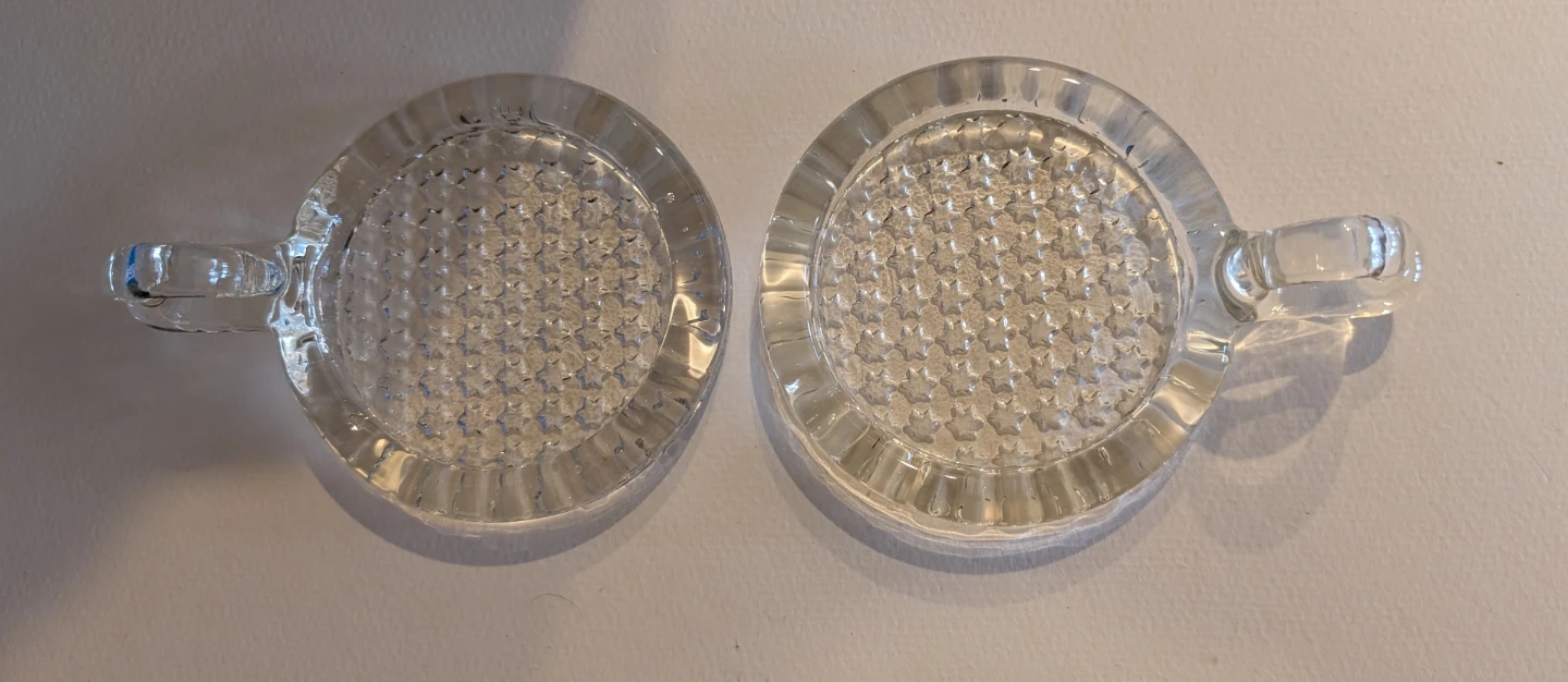 2 Vintage Glass Pillar Candle Holders - photo 2