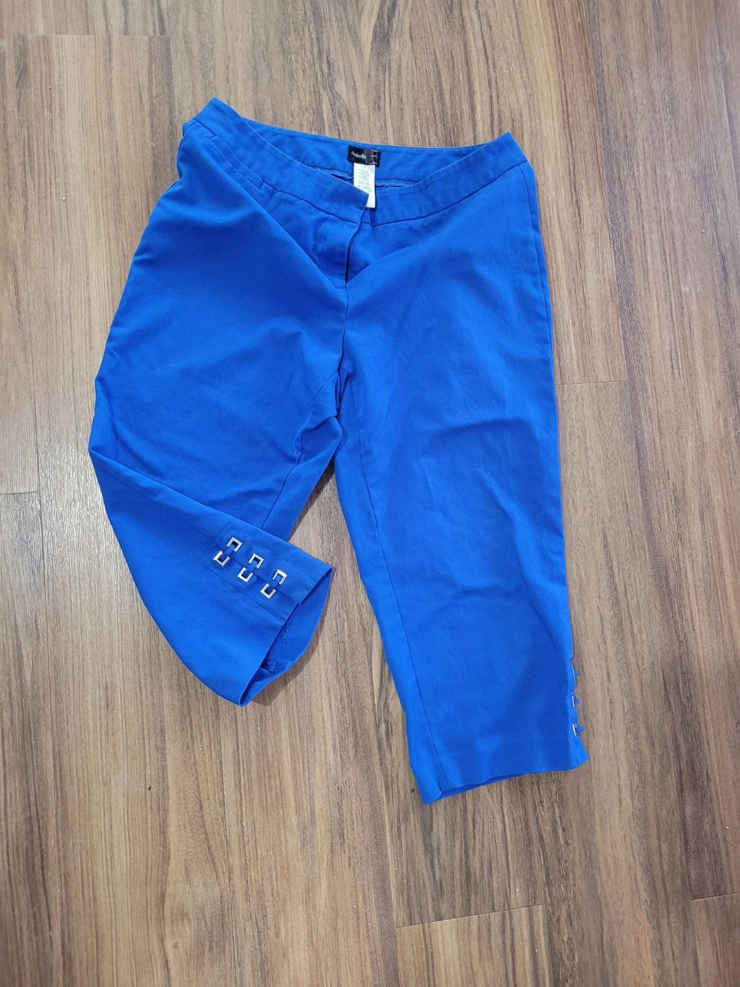 Blue Capris with Decorative Cuffs