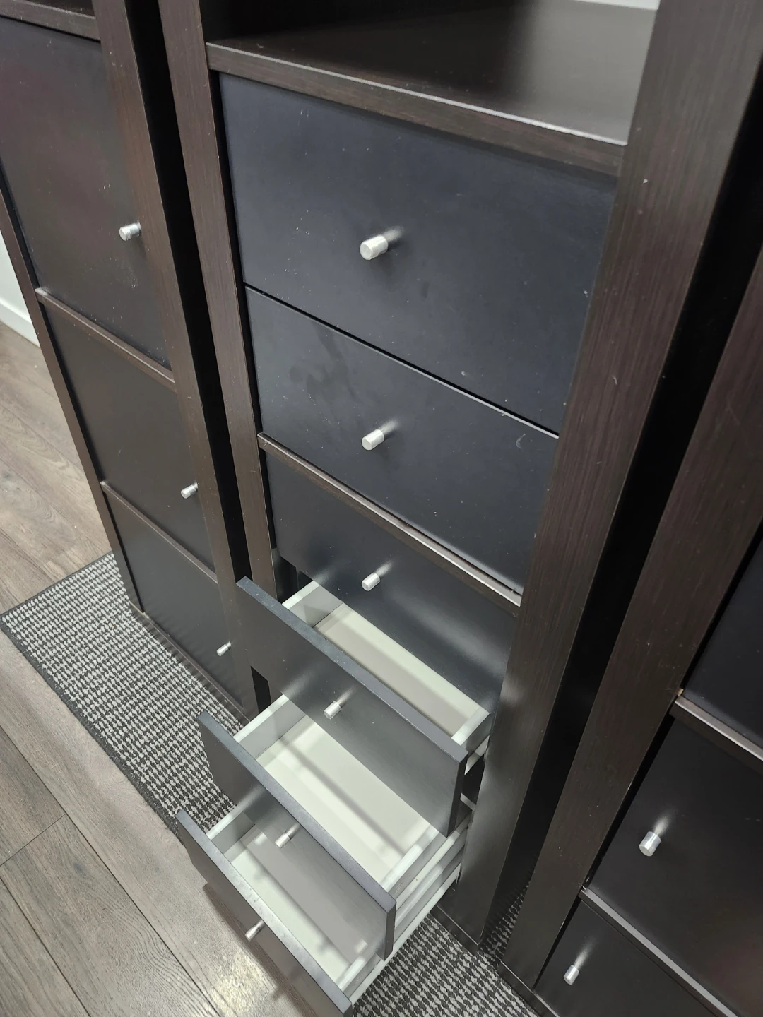 Dark Brown Bookcase with Drawers and Cabinets - photo 4