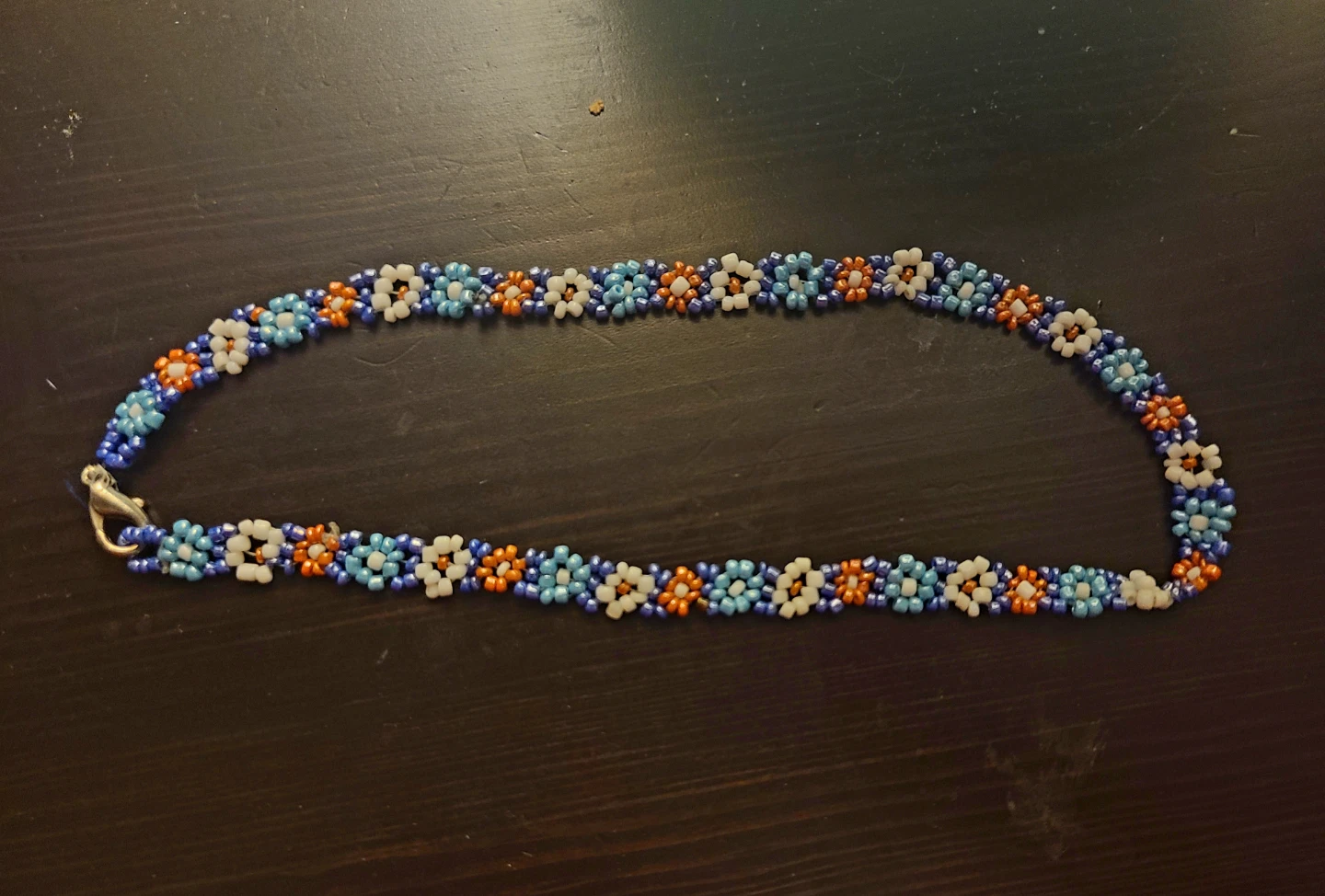 Beaded Flower Choker Necklace