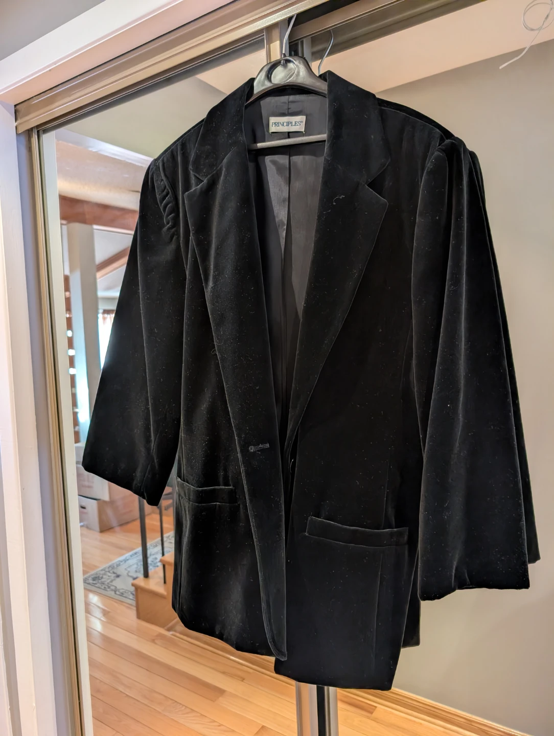Woman's Principles Black Velvet Blazer - Size 16
