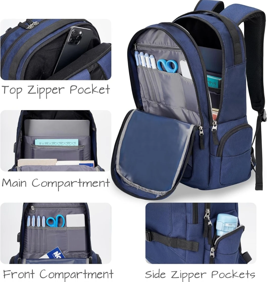 RONYES Blue Backpack with USB Charging Port - photo 2