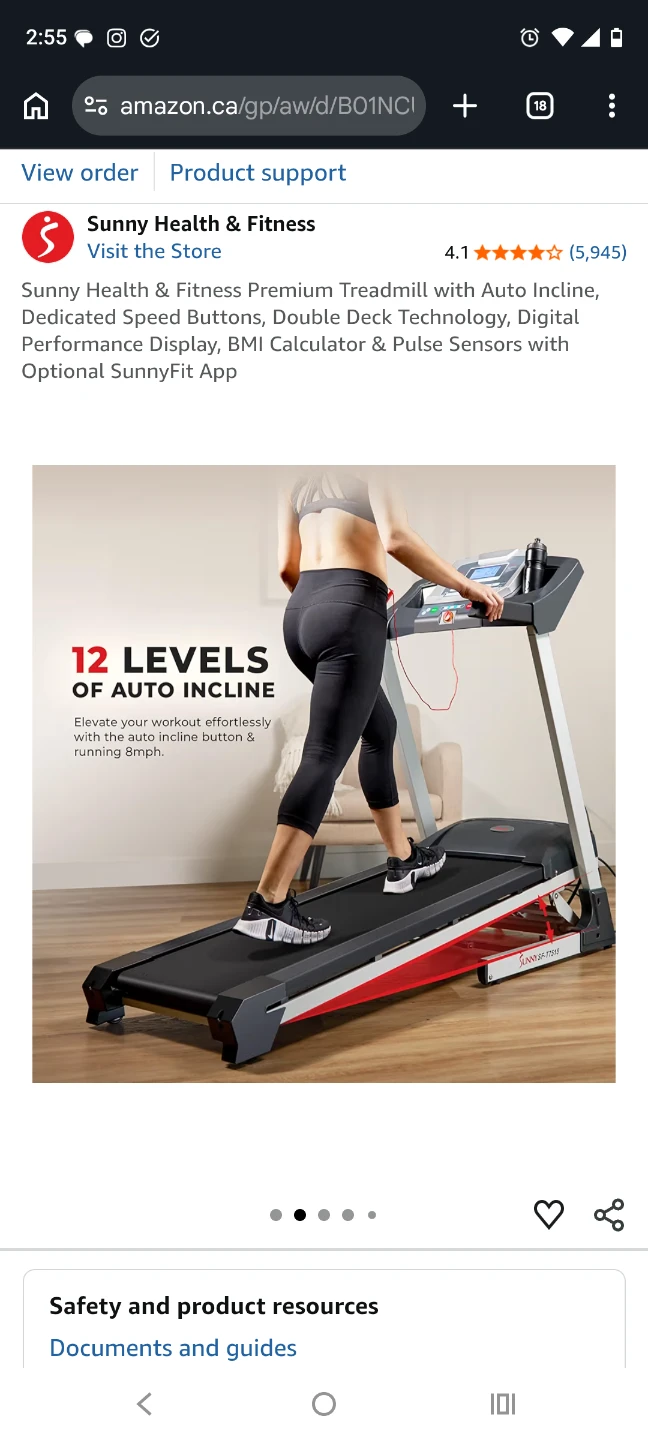 Sunny Health & Fitness Treadmill - photo 2