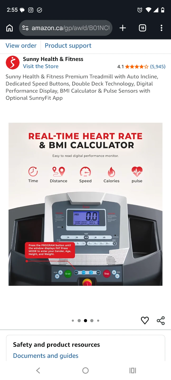 Sunny Health & Fitness Treadmill - photo 3
