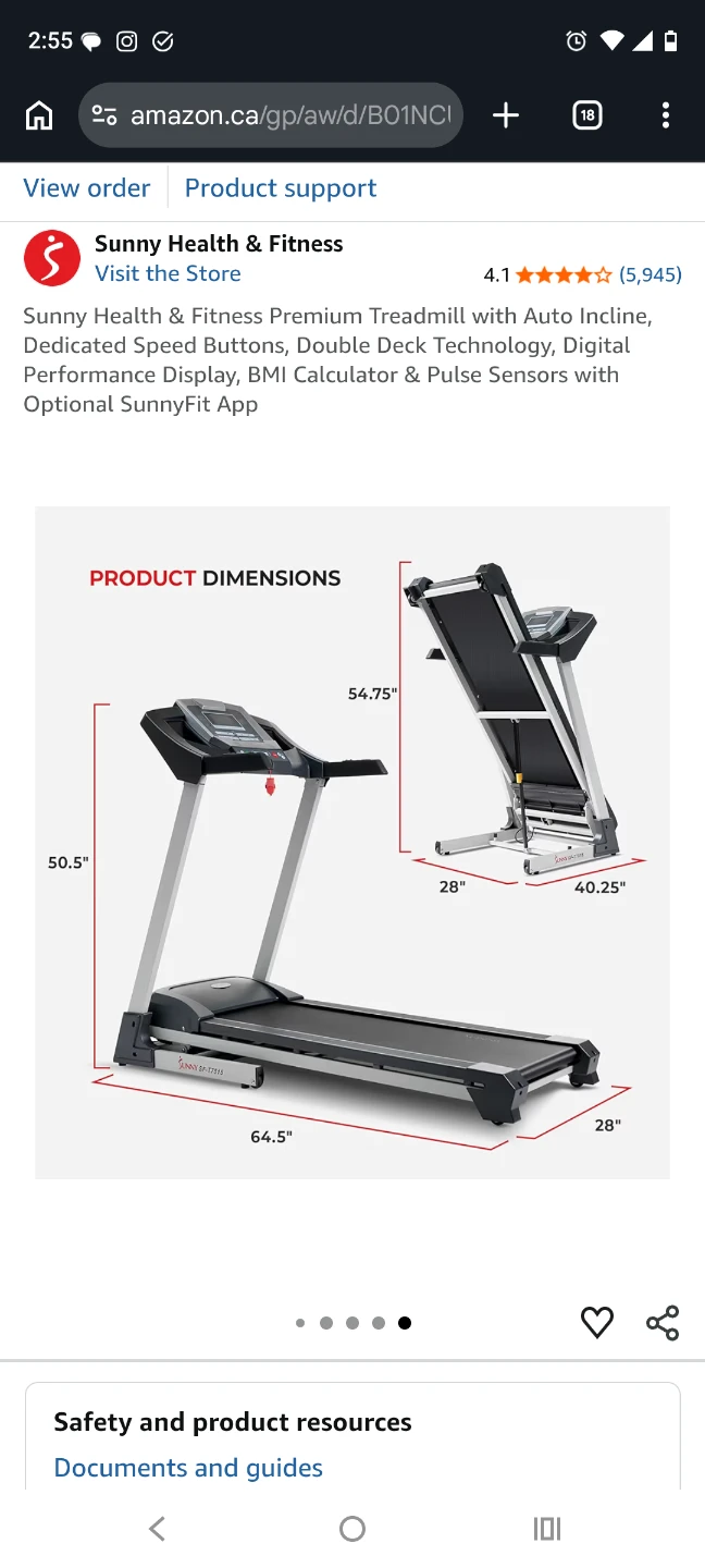 Sunny Health & Fitness Treadmill - photo 4
