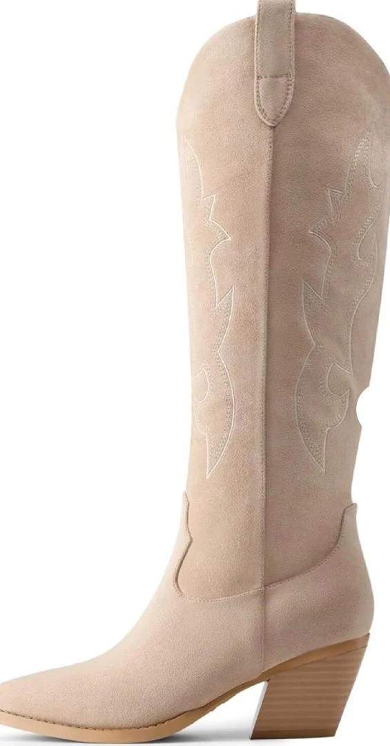 DREAM PAIRS Cowboy Boots Women Knee High