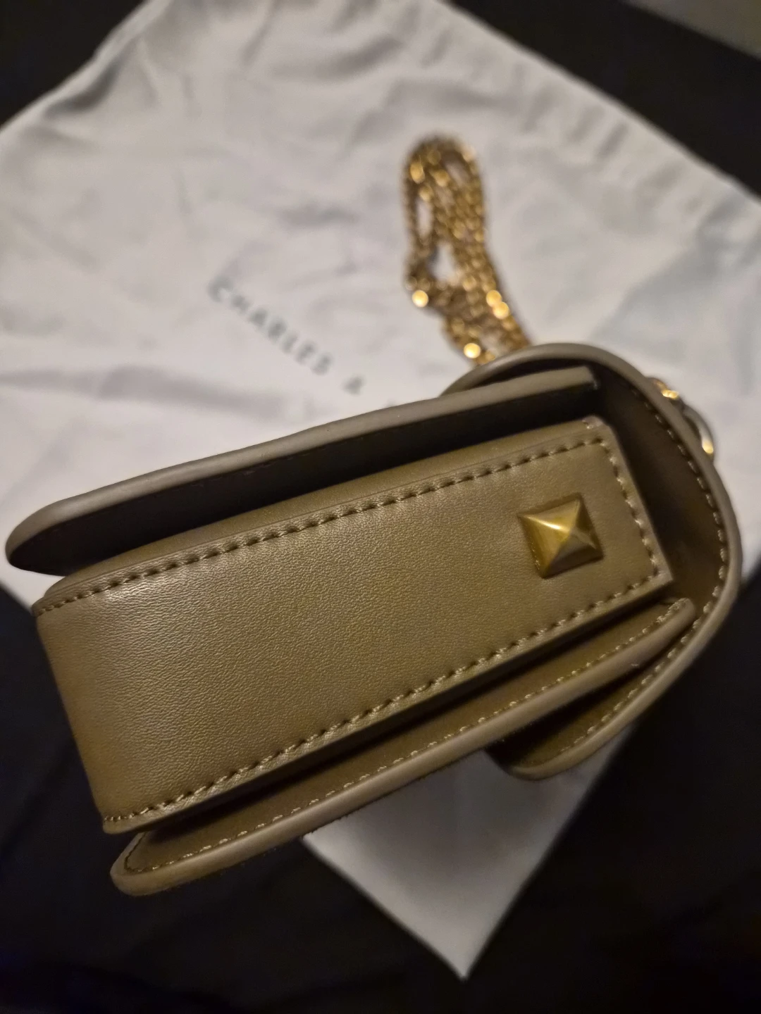 Charles & Keith Khaki Small Shoulder Bag - photo 2