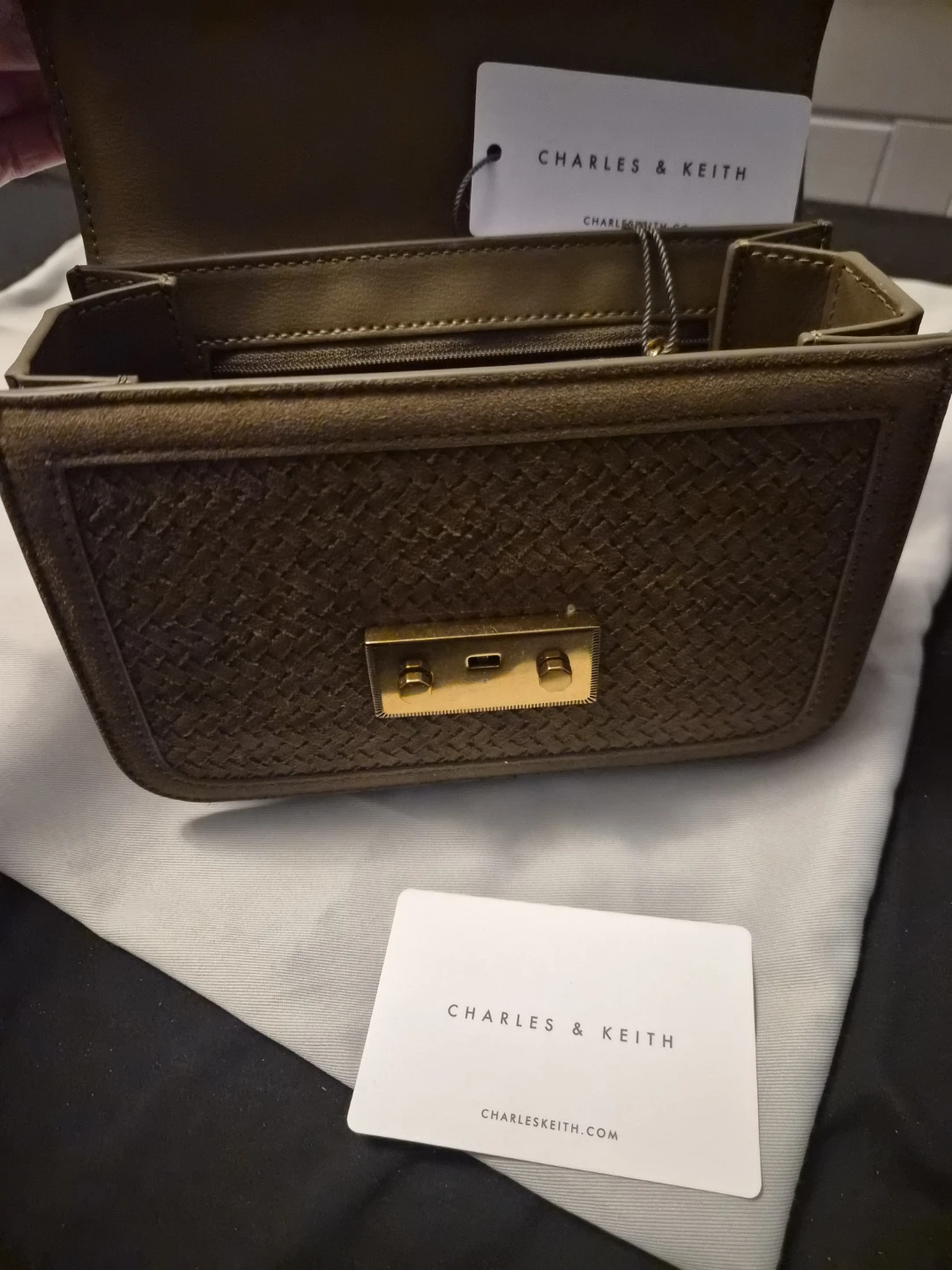 Charles & Keith Khaki Small Shoulder Bag - photo 3